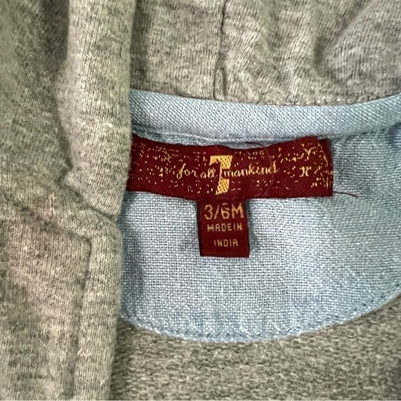 “Adam” personalized long sleeve gray romper, size 3-6 months 7 for all mankind - Picture 7 of 7